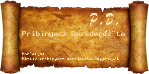 Pribinyecz Dezideráta névjegykártya